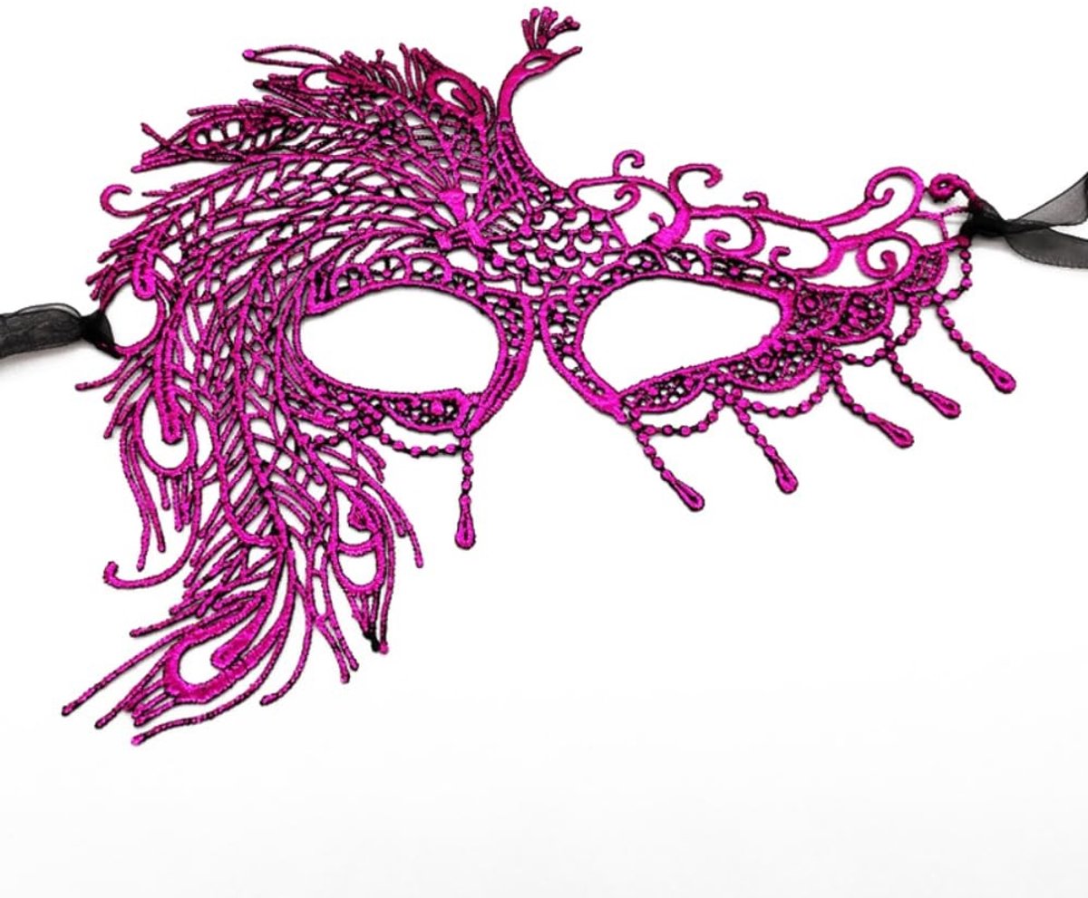 Dailygoods- Pauwmasker Goud/Zilver - Sexy Kanten Oogmasker - Half Gezichtsmasker - Voor Halloween/Carnaval - 21 x 21 cm - Elegant Design - Feestmasker