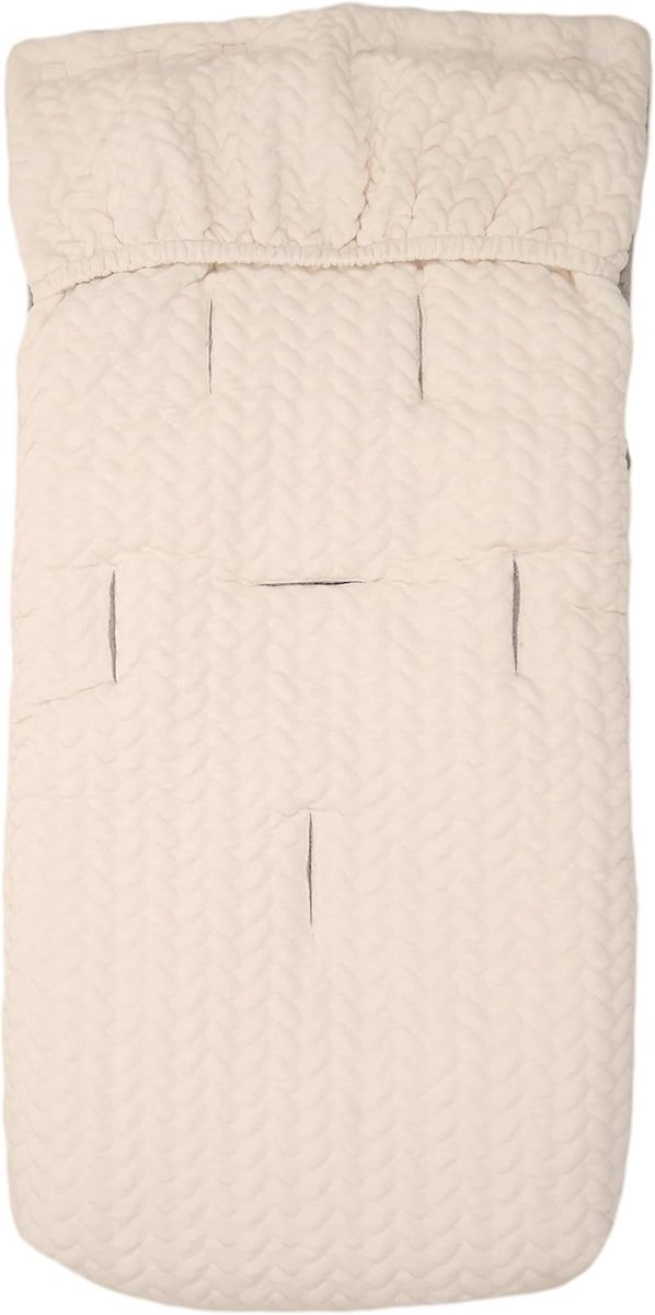 Voetenzak voor kinderwagen - Knit design, super zacht, beige van Merkloos — afbeelding 3