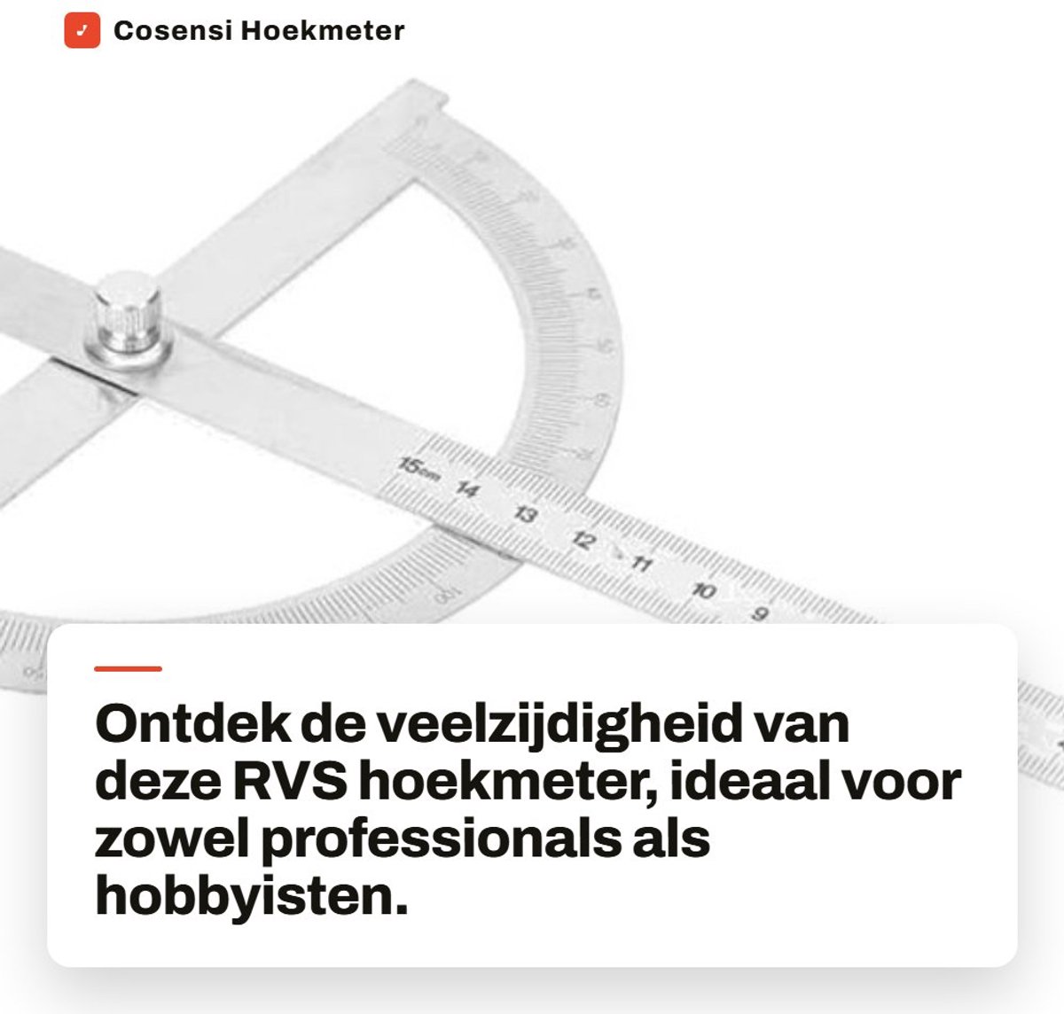 Dailygoods- Gradenboog RVS 0-180° - Hoekzoeker - Liniaal - 2-in-1 - Duurzaam - Duidelijke weergave - Hoekmeter