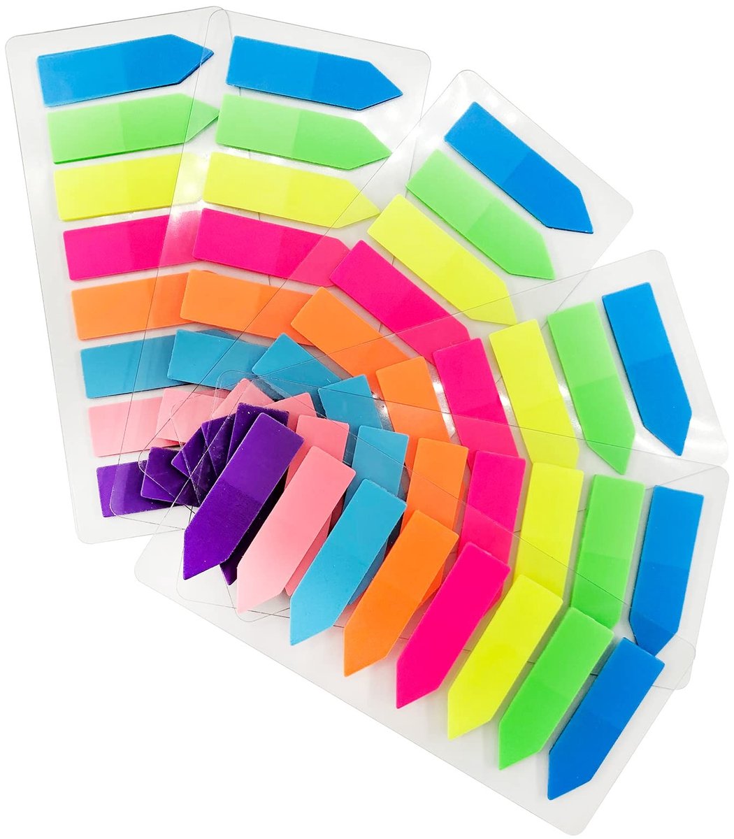 Dailygoods- Sticky Index Tabs 960 Stuks - Gekleurde Pagina Markers - Schrijfbare Labels - Pijl Vlaggen - Kleurcode - Handig voor Thuis/School - Indexvlaggen
