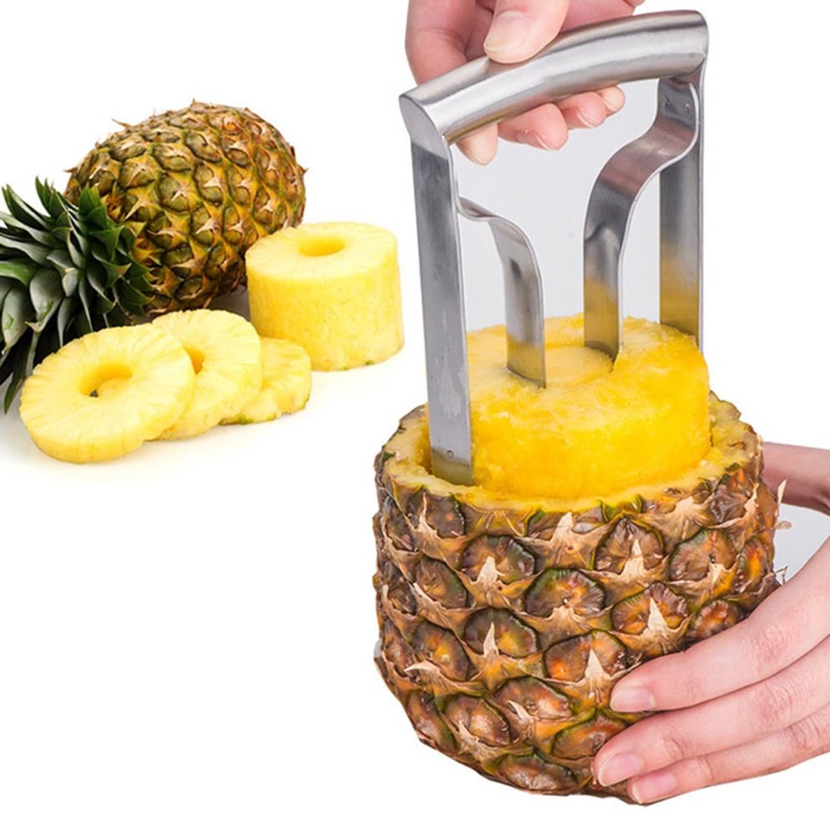 Dailygoods- Ananas Corer Roestvrij Staal - Ananas Snijder - Fruit Slicer - Keuken Tool - Eenvoudig Schoon te Maken - Scherpe Messen