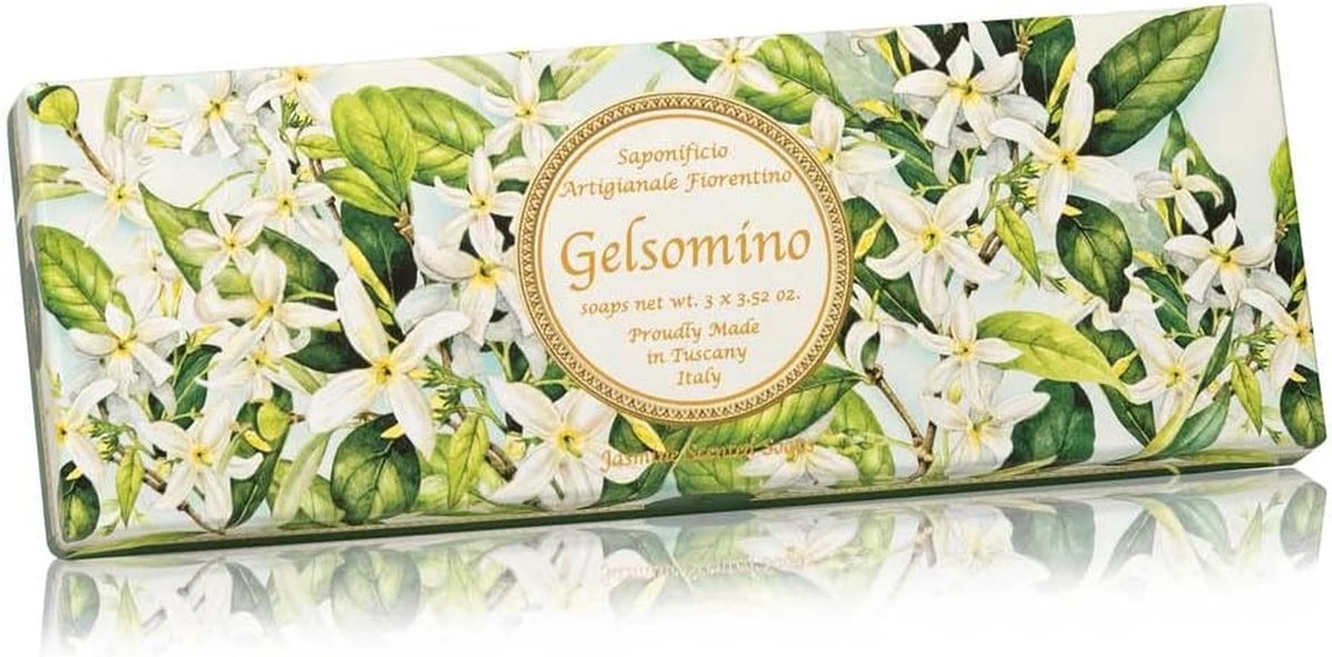 Jasmijn Zeep - Ambachtelijke Zeep - Dagelijkse Reiniging - Plantaardige Glycerine - 3 x 100 g - Wit