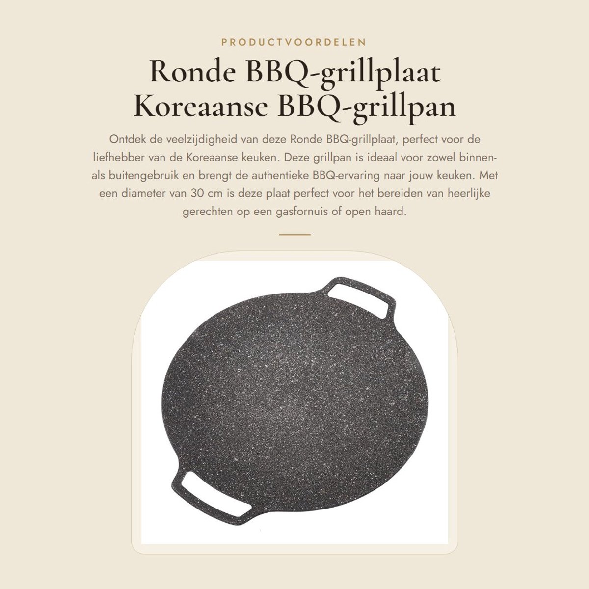 Dailygoods- BBQ-grillplaat 30cm - Koreaanse BBQ-plaat - Aluminiumlegering - Geschikt voor inductiekookplaat - Barbecue-gereedschap - Goede taaiheid - Grillpan