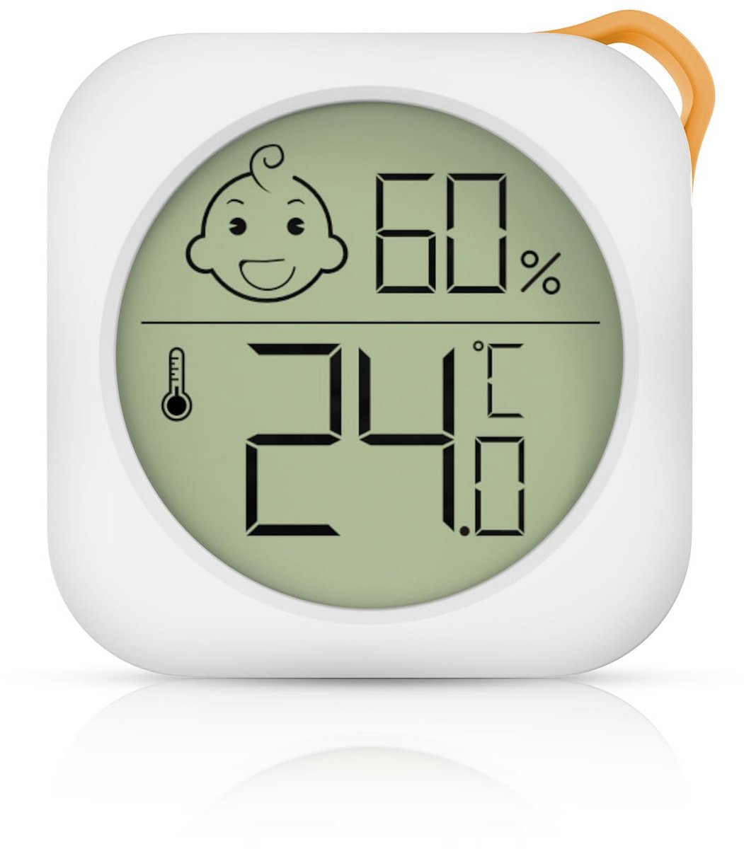 Digitale thermometer hygrometer - Mini luchtvochtigheidsmeter - Binnenklimaat monitoren - Comfortweergave met smiley - 47 x 47 x 13 mm