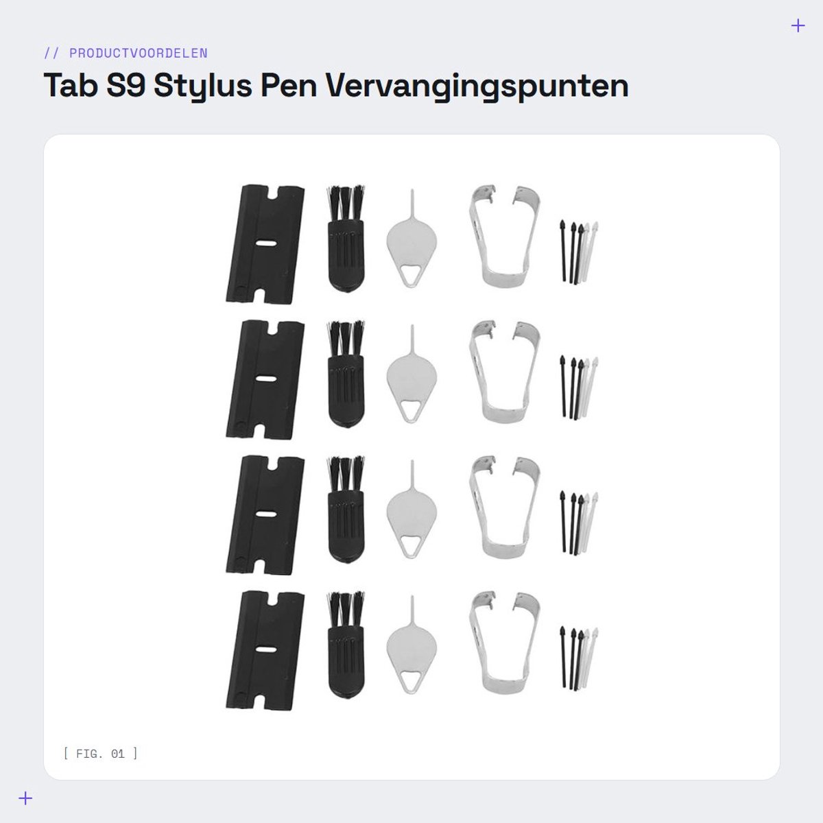 Dailygoods - Tab S9 Stylus Pen Vervangingspunten - Eenvoudige installatie - Zwart grijs - Geschikt voor Tab S9, S9 Plus, S9 Ultra, S9 FE - 20 vervangi...