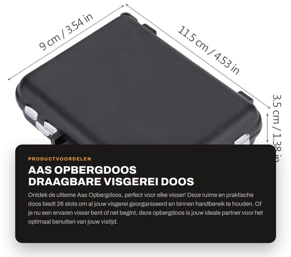 Dailygoods- Aas Opbergdoos Draagbaar - Viskoffer - Accessoire - Opbergvak - 26 Slots - Geschikt voor Visgerei - Visdoos