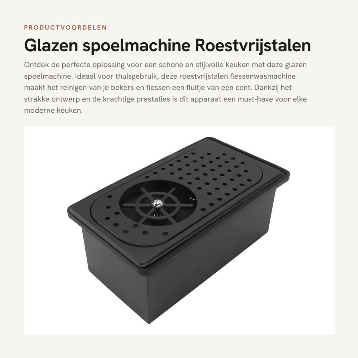 Dailygoods - Glazen spoelmachine - Roestvrijstalen flessenwasmachine - Eenvoudige reiniging - Zwart - Automatische bekerwasmachine - Voor thuis keuken...