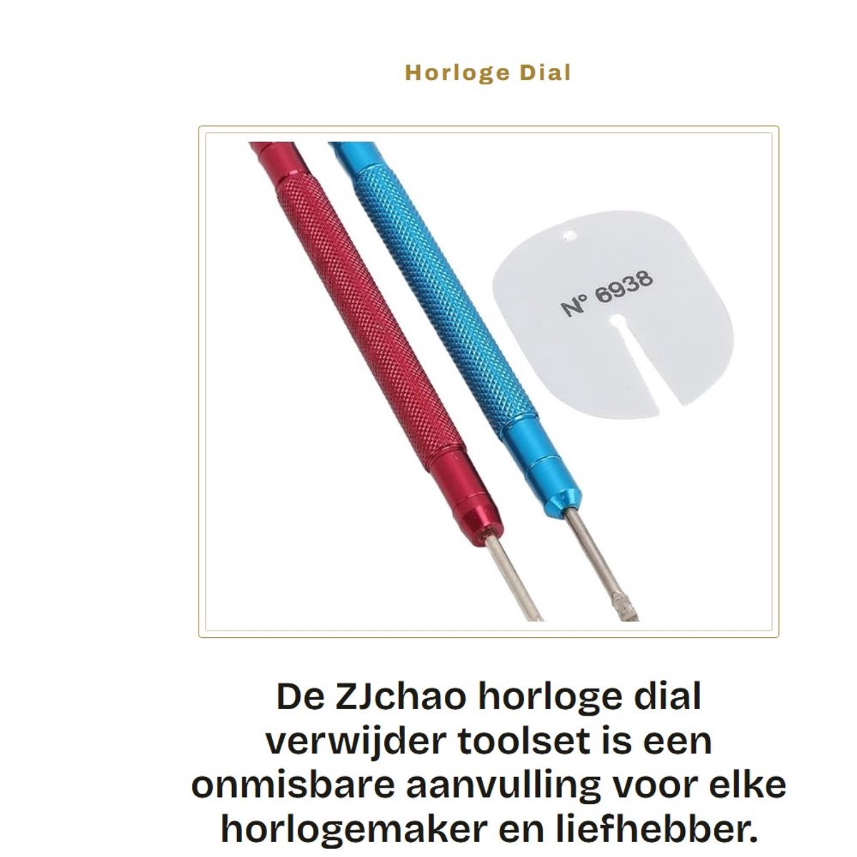 Dailygoods- Horlogedial Verwijderaar Set - 2 Stuks - Roestvrij Staal - Antislip Handvat - Ideaal voor Horloge Reparatie - Duurzaam en Kleurvol - Horloge Reparatieset
