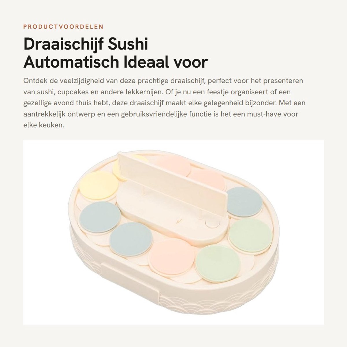 Dailygoods- Draaischijf Automatisch - Tafelstandaard - Sushi Draaischijf - Cupcake Draaischijf - Beugel 30 x 21 x 6 cm - Fijn Design - Draaitafel