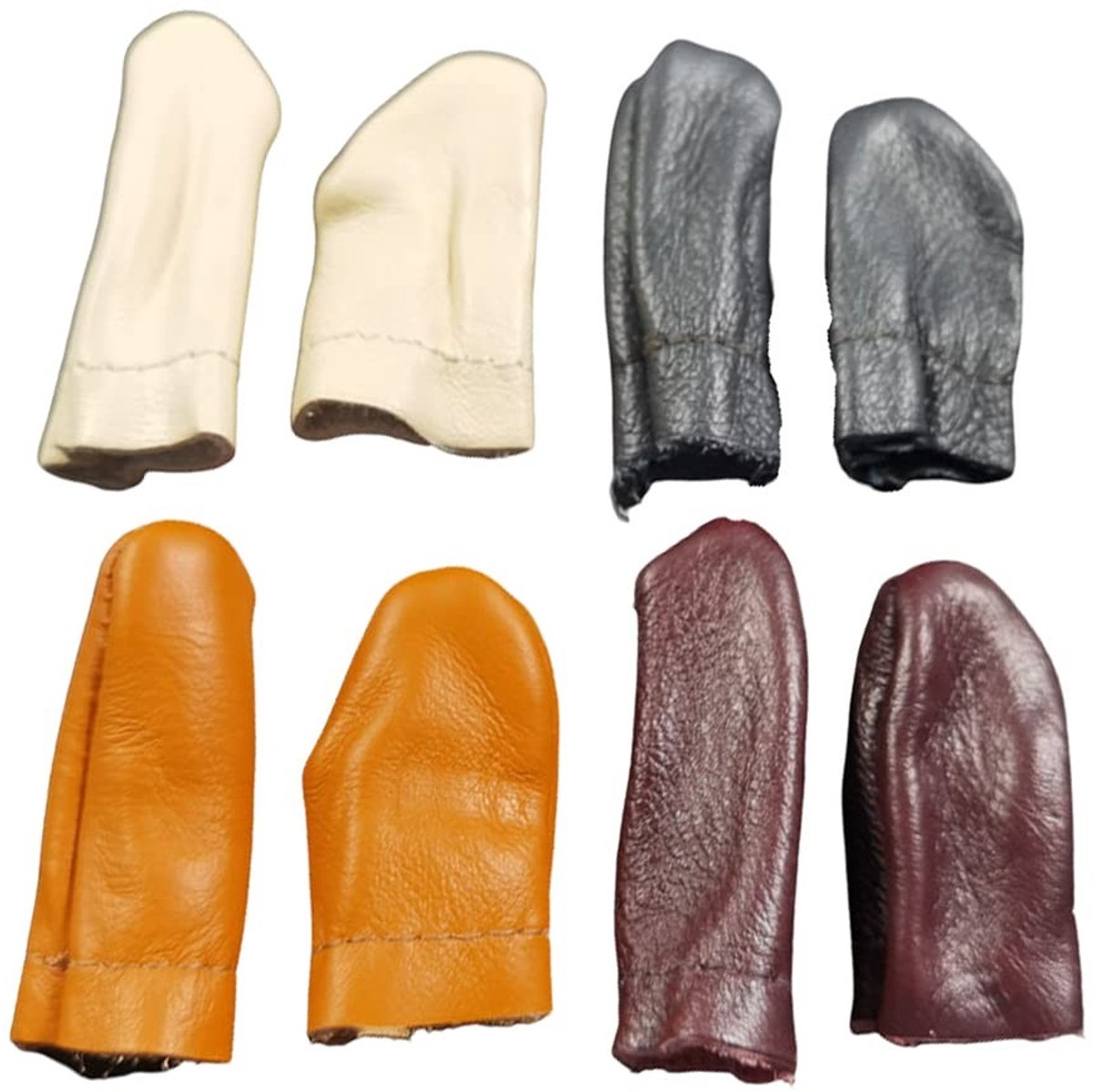 Dailygoods- Vingerbeschermers 2 Paar - Gebreide Lederen Duim/Wijsvinger - Vilt Gebreid - Voor Doe-Het-Zelf - Naaien/Quilten Gereedschap - Willekeurige Kleuren - Vingerbescherming