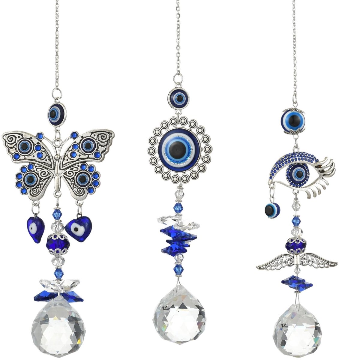 Dailygoods - 3 Stuks Boze Oog Suncatchers voor Wanddecoratie
