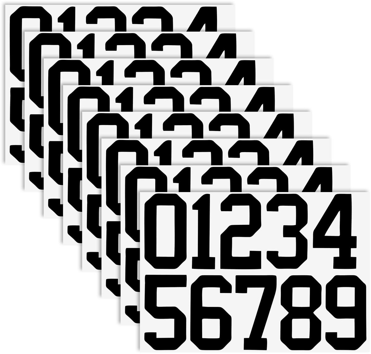 Dailygoods- Nummerstickers 8 Vellen - Waterdicht - Reflectief - Zelfklevend - Voor Brievenbus - 7,6 cm Hoogte - Geschikt voor Diverse Oppervlakken - Huisnummers