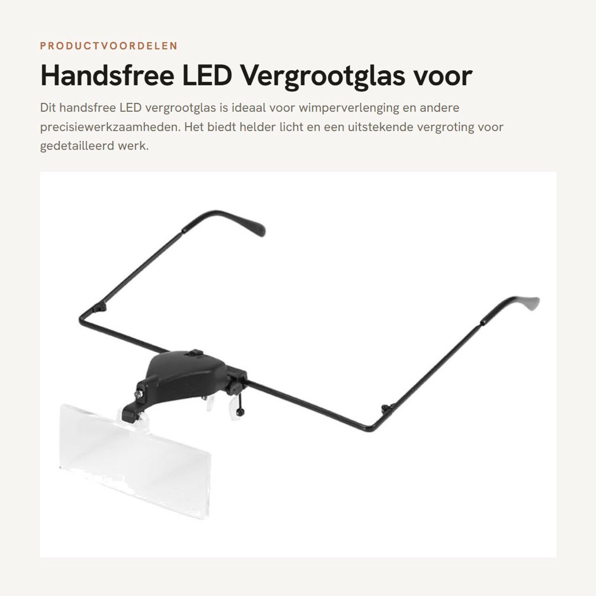 Dailygoods - Handsfree LED Vergrootglas voor Wimperverlenging en Inspectie