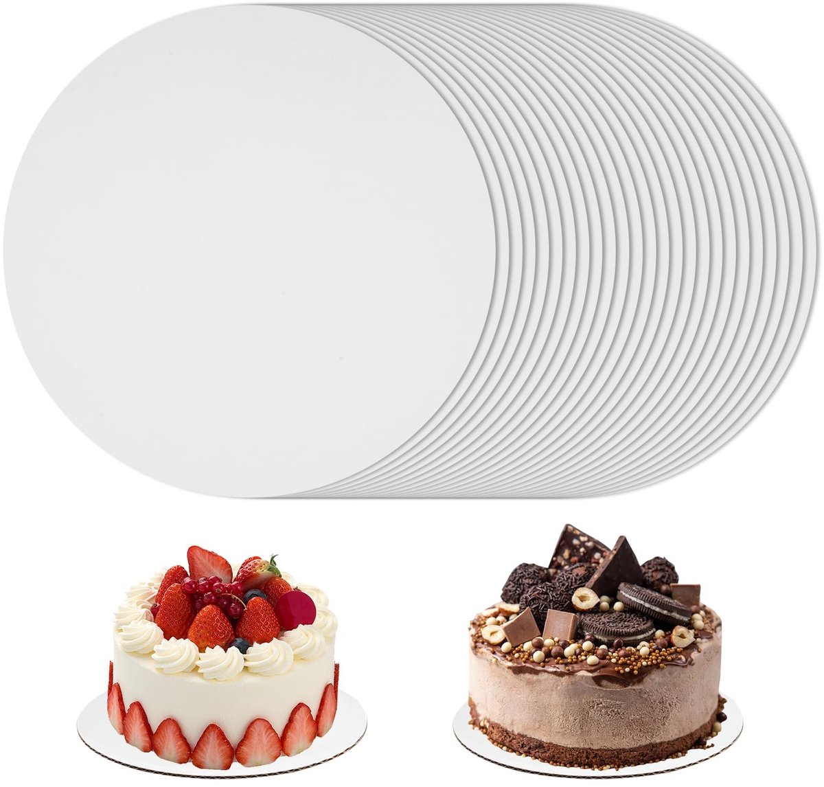 Dailygoods- Taartbord 25 Stuks - Taartonderlegger 15 cm - Cake Board - Taartstandaard - Scheurbestendig - Herbruikbaar Karton