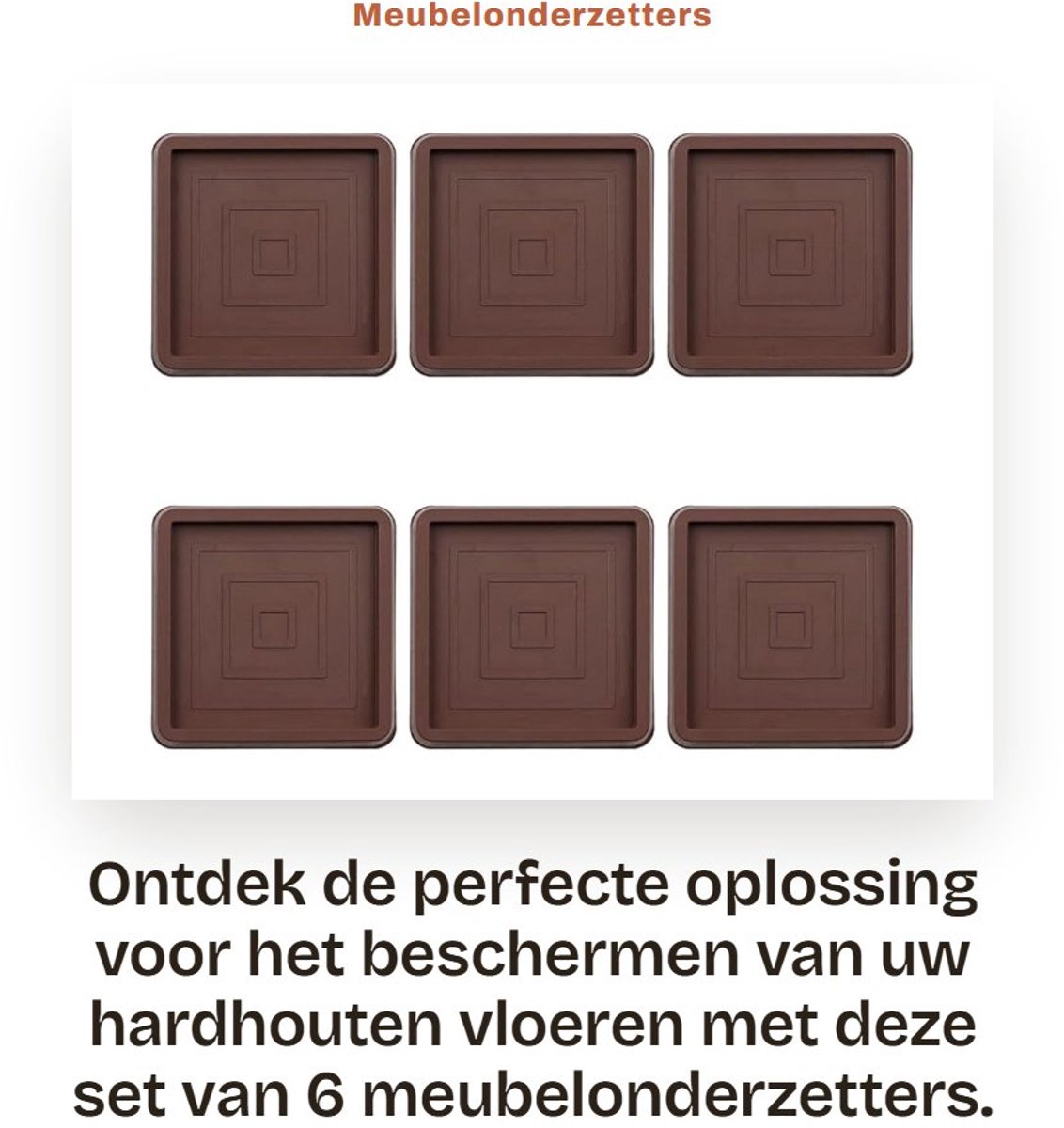 Dailygoods- Meubelonderzetters 6 stuks - Antislip Rubber - 2,5 inch - Duurzaam - Voor Hard