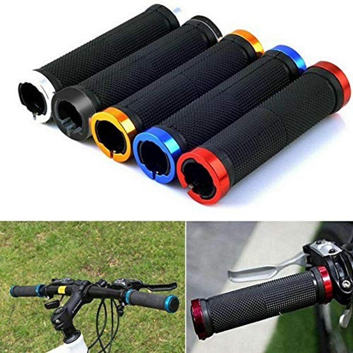 Dailygoods- MTB-handgrepen 130 mm - Aluminiumlegering - Duurzaam - Antislip - Verstelbaar - Hoogwaardige kunststof - 1 paar - Fietshandgrepen