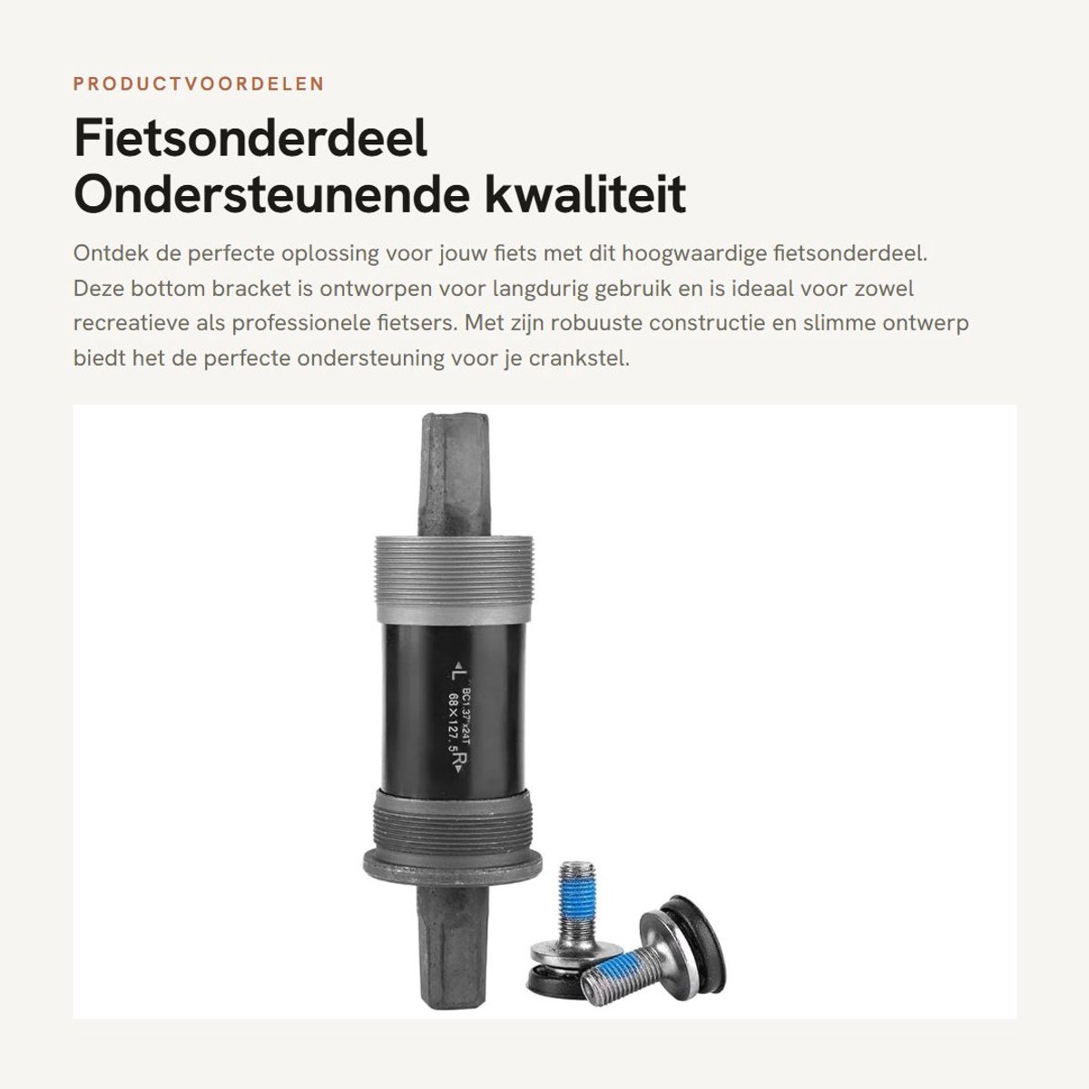 Dailygoods- Onderste Beugel - Stalen Behuizing - Geschikt voor 68 mm Frame - Duurzaam Fiets Accessoire - Trap-as Installatie - Verbeterde Prestaties - Trapas