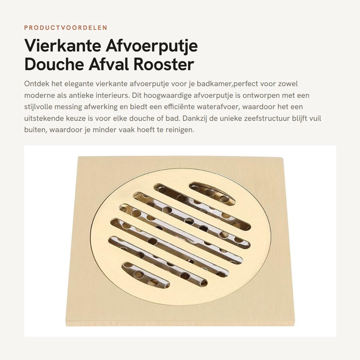 Dailygoody - Vierkante Afvoerputje - Douche Afval Rooster - Antiek