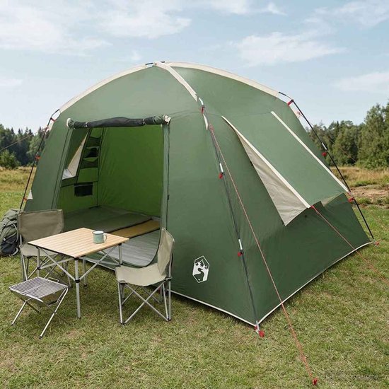 vidaXL - Huisje - Tent - met - dak - Groen - 300 - x - 210 - x - 156 - cm - Polyester van Vidaxl — afbeelding 3