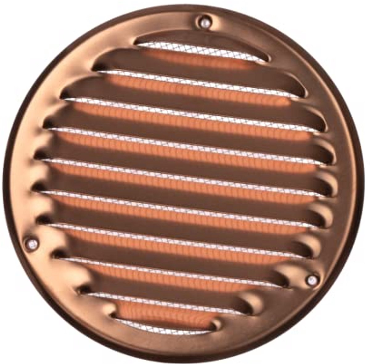 Ventilatierooster Insectenhor - Luchtuitlaat Rooster - Verse Lucht - Geïntegreerd Muskietennet - Ø 125mm - Koper