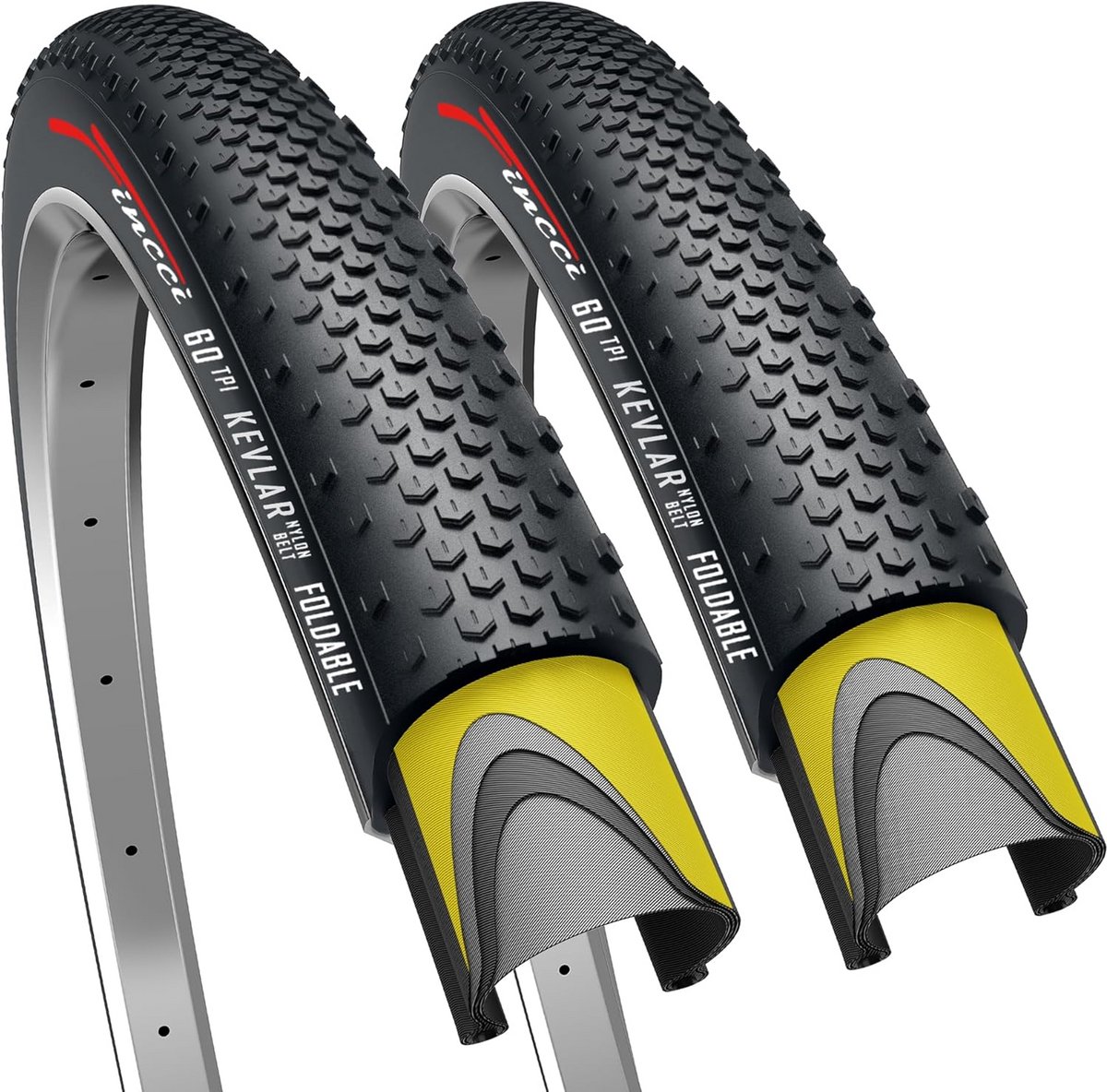 Opvouwbare Fietsband - Gravel Band - Veilig Fietsen - 1mm Antipunctie Bescherming - 700 x 38c - Zwart