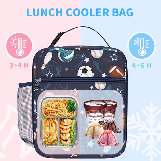 Geïsoleerde Kinder Lunchtas - Grote Thermische Koeltas voor Jongens en Meisjes - School en Picknick — afbeelding 4