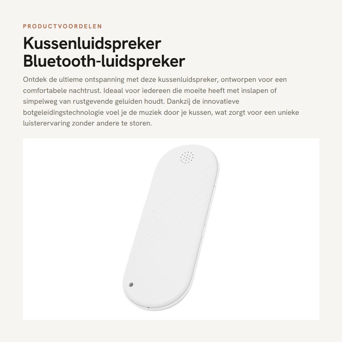 Dailygoods - Kussenluidspreker - Bluetooth-luidspreker - Geluidsmachine voor ontspanning - Wit - Draadloos en timerfunctie - Geschikt voor slapen - Co...