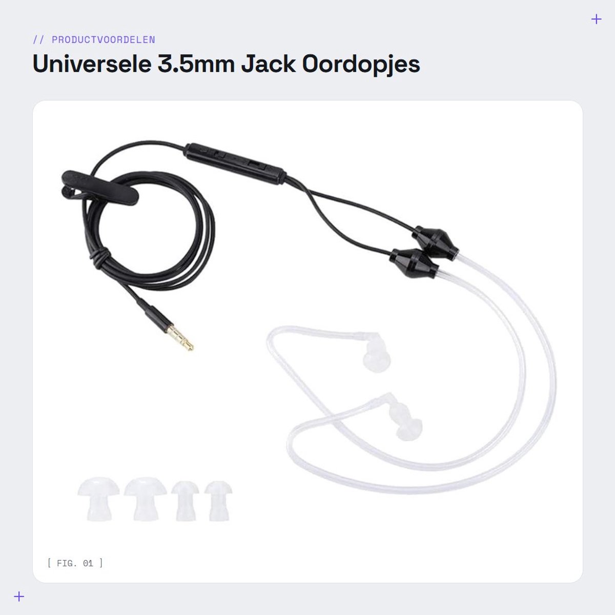 Dailygoods - Universele 3.5mm Jack Oordopjes - Anti-Radiatie - Zwart - In-Ear Koptelefoon - Hoogwaardige Geluidskwaliteit - Geschikt voor Volwassenen
