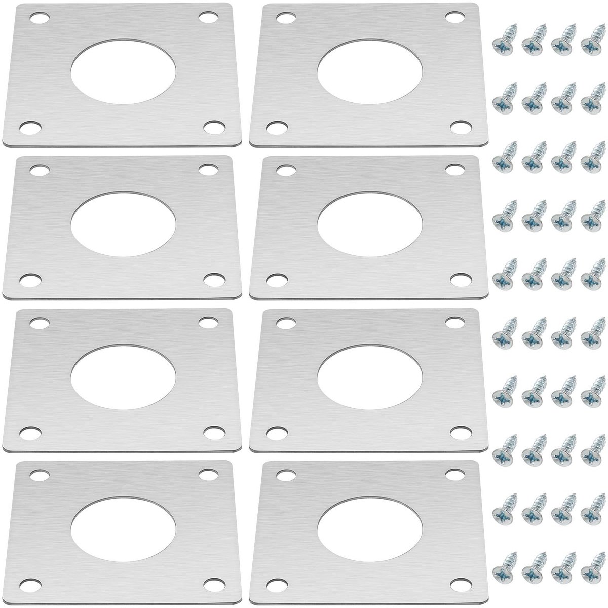 Dailygoods- Nestkast Beschermplaat 304 Roestvrij Staal - Vogelhuisje - 8 x Nestkast Platen - 40 x Schroeven - 70 x 70 mm - Geschikt voor Koolmezen