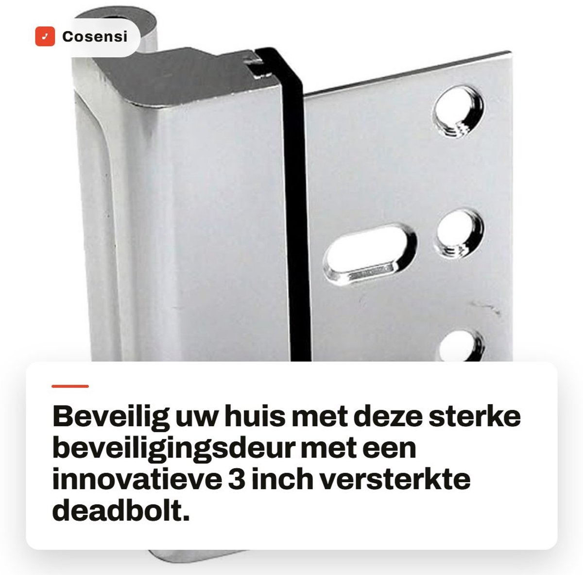 Dailygoods- Deurslot Versterking - Deurslot Buitendeur - Deurslot Kinderen - Aluminium Legering - 3 Inch Hoogte - Schokbestendig - Veiligheidslot