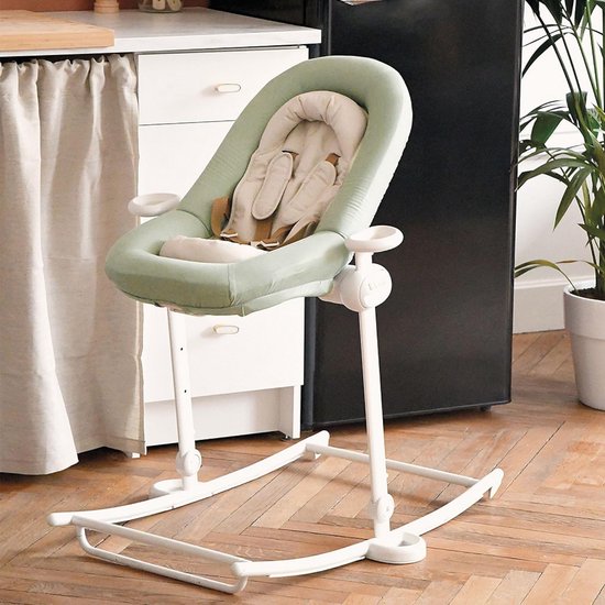 Babywipstoel - Baby relax - Baby comfort - Verstelbaar in 5 hoogtes - Opvouwbaar - Salie — afbeelding 4