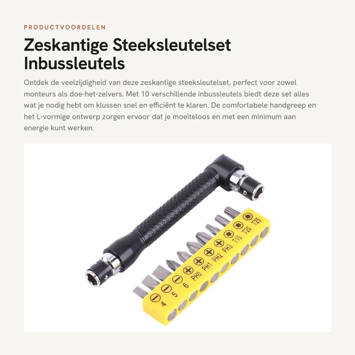Dailygoods- Steeksleutelset 10 Stuks - Zeskantige Dopsleutelset - Moersleutel met Handgreep - Handgereedschap voor Doe-Het-Zelvers - Efficiënt en Comfortabel Gebruik