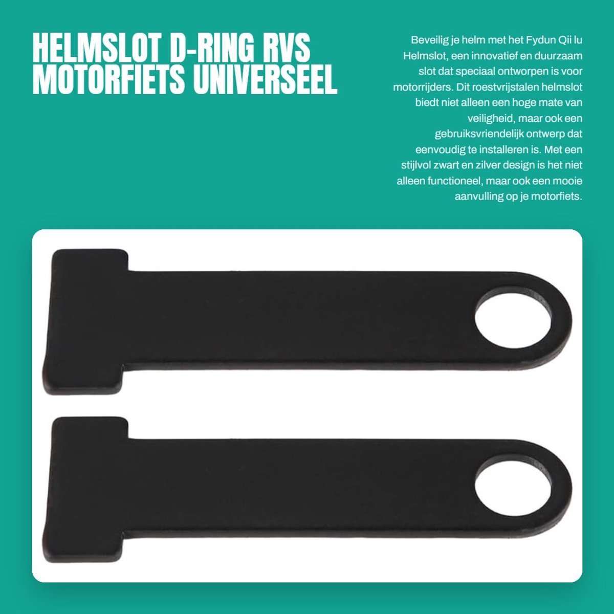Dailygoods- Helmstrap Roestvrij Staal - Helmslot Motor - D-Ring Slot - Duurzaam - Corrosiebestendig - Eenvoudig te Installeren
