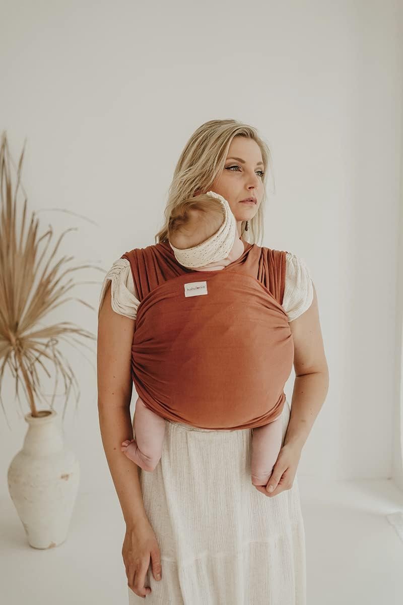 Gebreide draagdoek - Babydrager slen - Baby dragen - Biologisch katoen - 500 cm - Taupe – foto 5