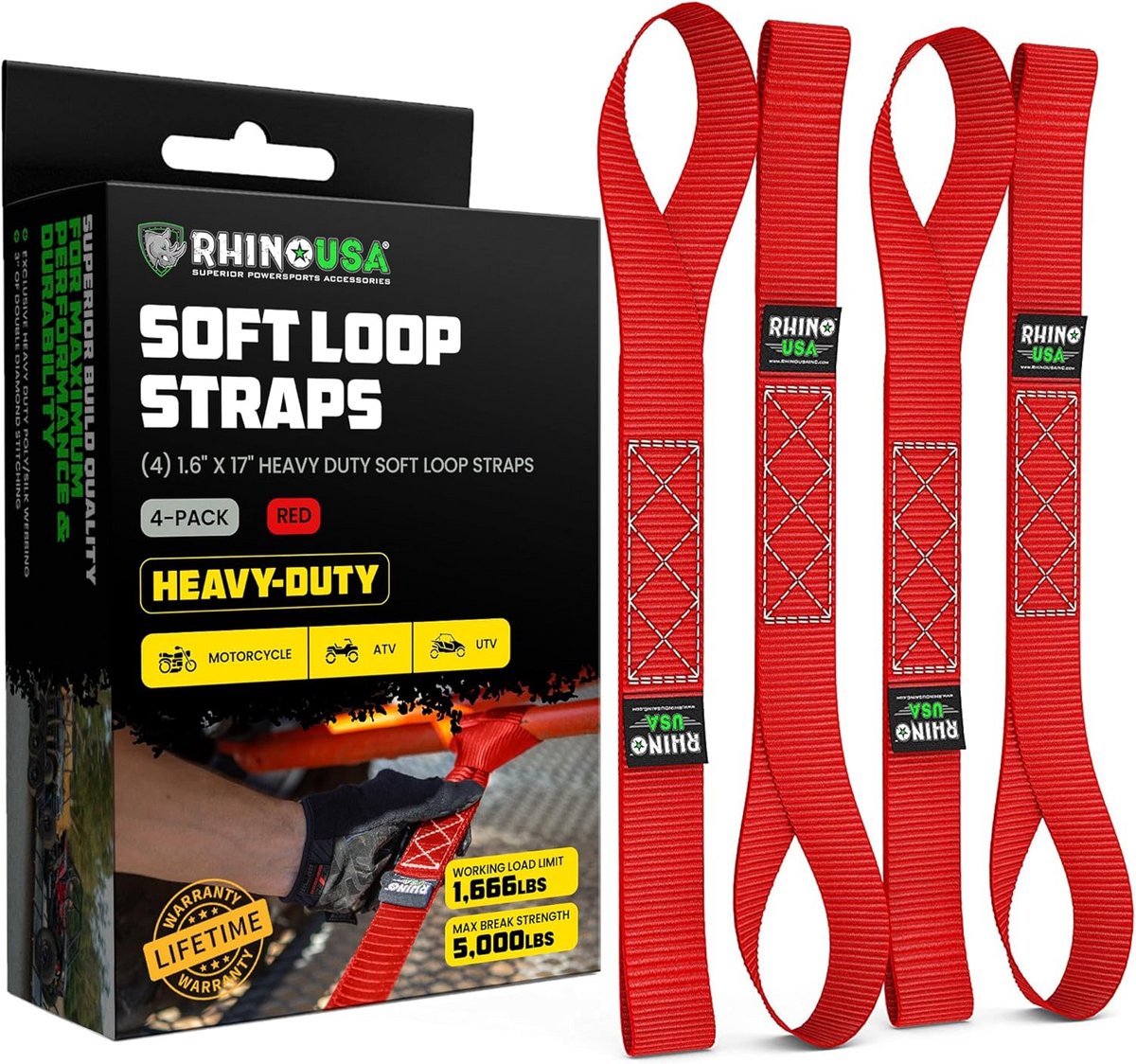 Spanbanden Set - Bevestigingsbanden - Transport Zekeren - Zachte Lus Bevestiging - 4 Stuks - Rood