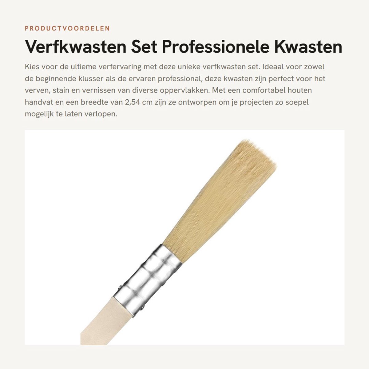 Dailygoods- Verfkwasten Set 36 Stuks - Professionele Houten Handvatten - 2,54cm Breed - Voor Verf/Lijm/Stainen - Betrouwbare Gereedschappen - Veilig en Efficiënt - Verfborstels