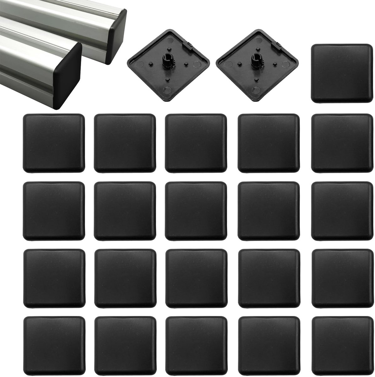 Dailygoods- Eindkap 60 Stuks - 30x30mm - Kunststof - Antiroest - Voor 3D Printers - Eenvoudige Installatie - Bescherming Aluminium Rod Eind - Profielafdekkap