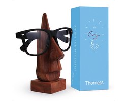 Neus Brilhouders - Houten Standaard - Brillen Opbergen - Handgesneden Ontwerp - 15 cm Lengte - Houtkleur