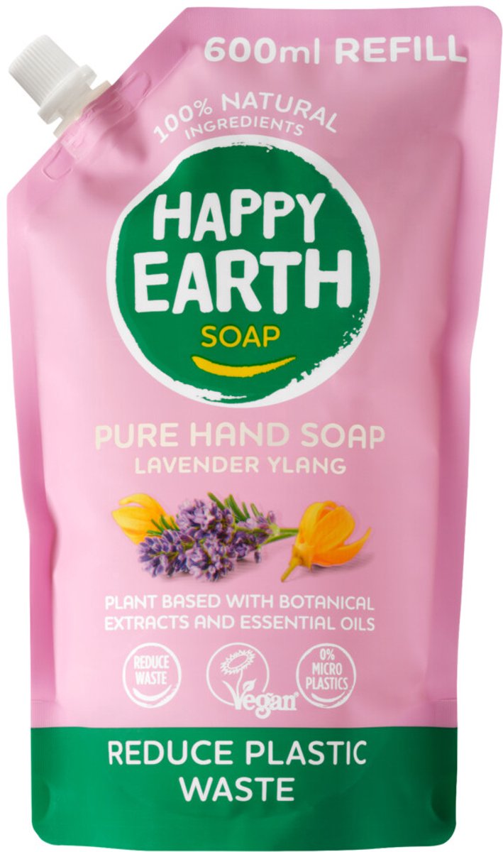 Happy Earth Handzeep Navulling Lavender - 600 ml