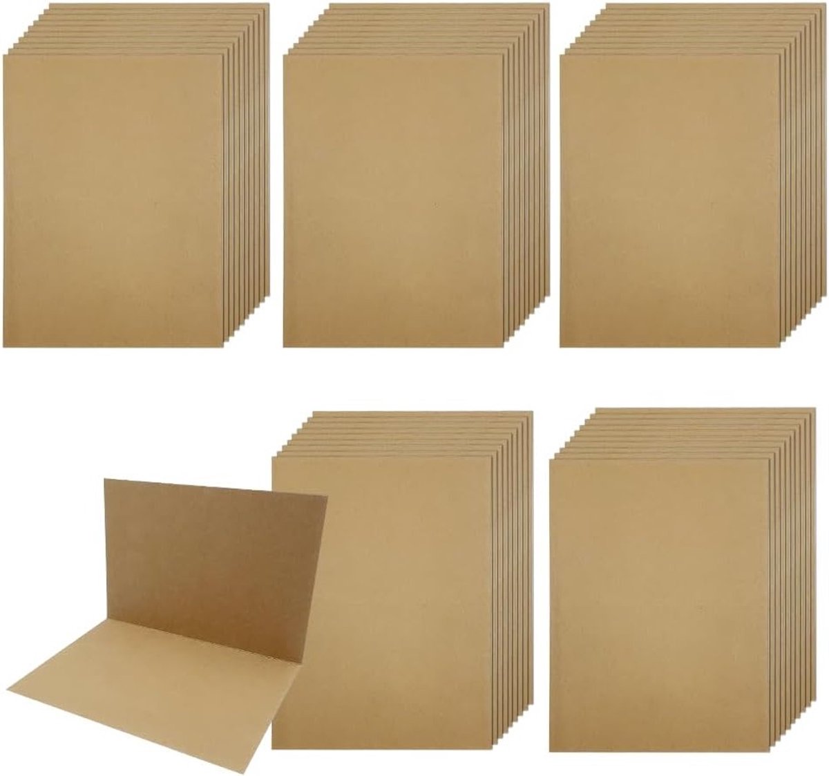 50 Lege Bruine Kaarten voor Berichten, Perfect voor DIY Cadeaukaarten, School en Feestdagen