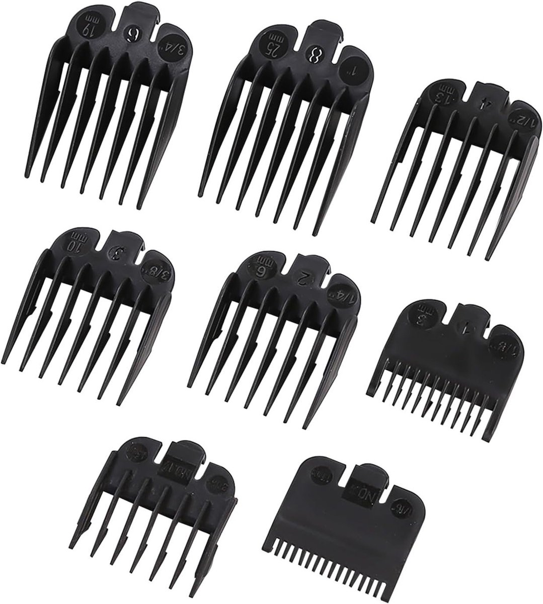 8-delige Trimmer Accessoires Set voor Hairschneidemaschine met Kappen en Limietkammen van 1,5 mm tot 25 mm voor Precisie en Stijl