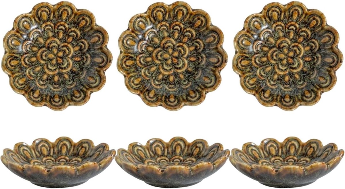 Set van 6 Duurzame Keramische Dipschalen voor Snacks, Sojasaus, Sushi en Decoratie