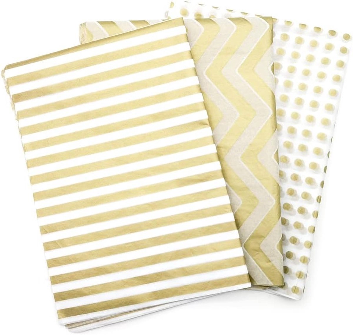 60 Vellen Goud en Wit Tissuepapier in Bulk - Decoratief Metallic Cadeaupapier voor Verpakking en DIY Decoratie 50x35cm