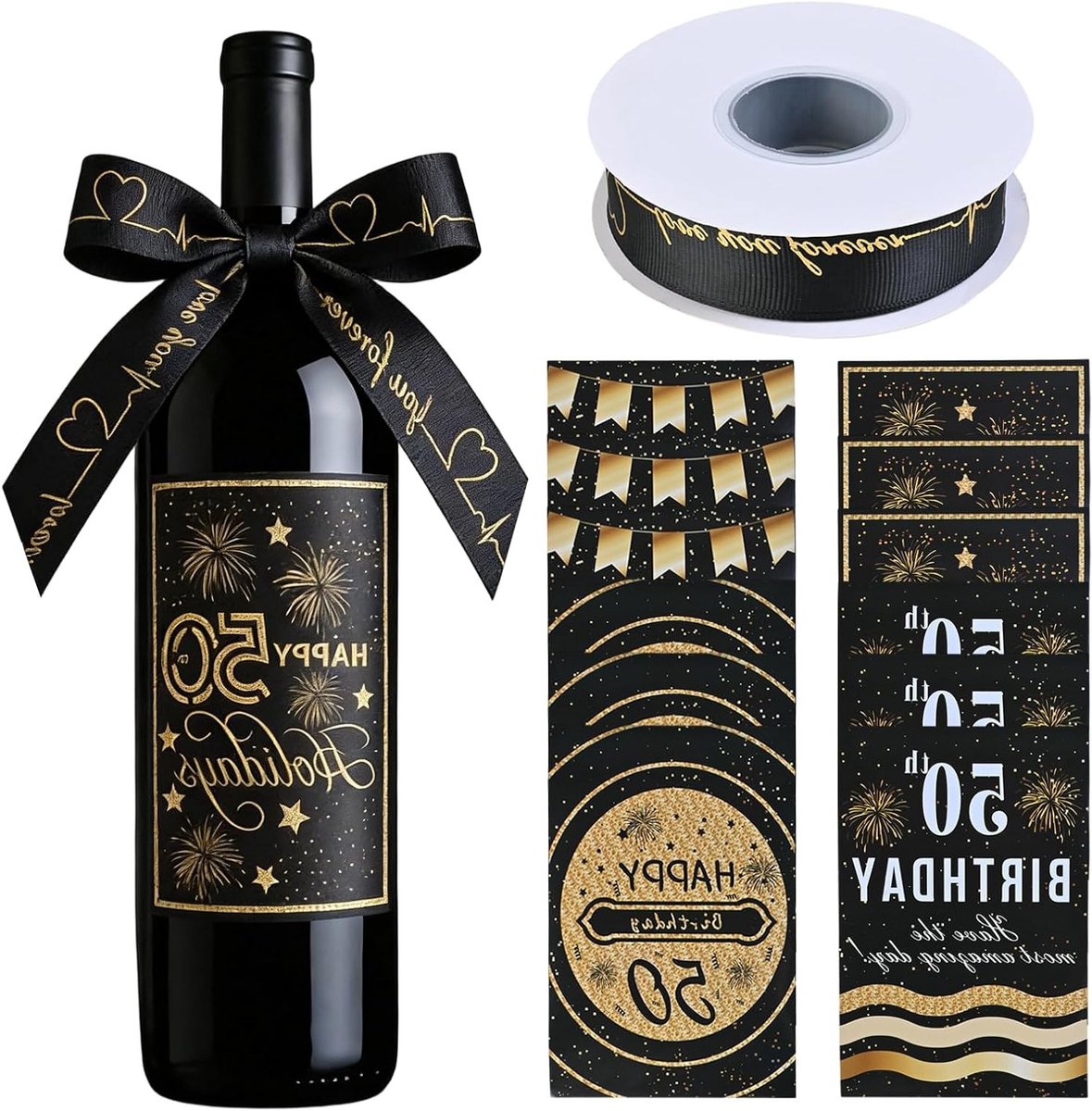 Unieke Wijnfles Labels voor 50ste Verjaardag - 12 Stickers voor Feestdecoraties en Cadeaus voor Mannen en Vrouwen