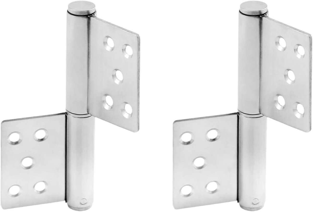 Zware roestvrijstalen scharnieren, 132 mm, inklapbare scharnieren voor deuren, ball bearing scharnieren, 360 graden draaibaar, duurzaam en stevig