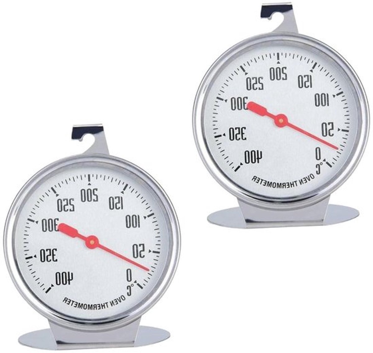- 2-delige Roestvrijstalen Oventhermometer Set - 400 Grade Roestvrijstalen Oventhermometer voor Hangend en Staand Gebruik - Keuken Thermometer: Digitale Temperatuurmeter Oventhermometer