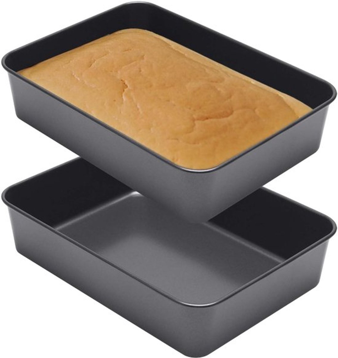 2 stuks mini bakplaten, rechthoekige broodvorm, roestvrij staal, ovenschaal, bakplaat, taartvorm, vaatwasserbestendig, 26 x 19 x 6 cm