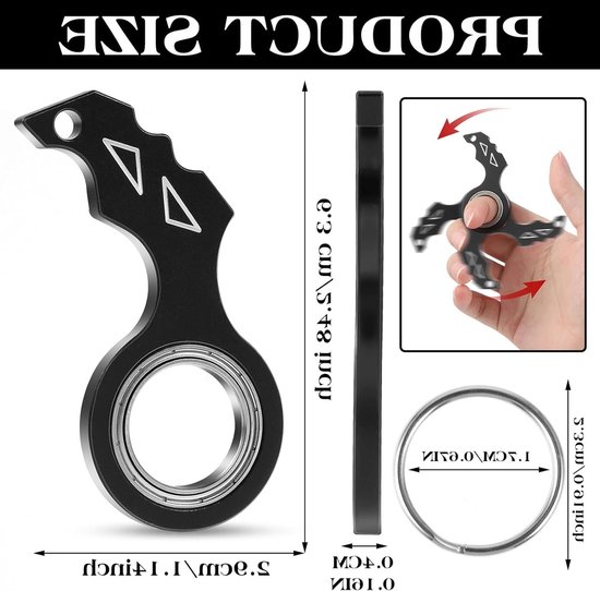 Draagbare Spinner Sleutelhanger voor Volwassenen en Tieners, Stressverlichting Speelgoed voor Ontspanning en Fidgeting — afbeelding 5