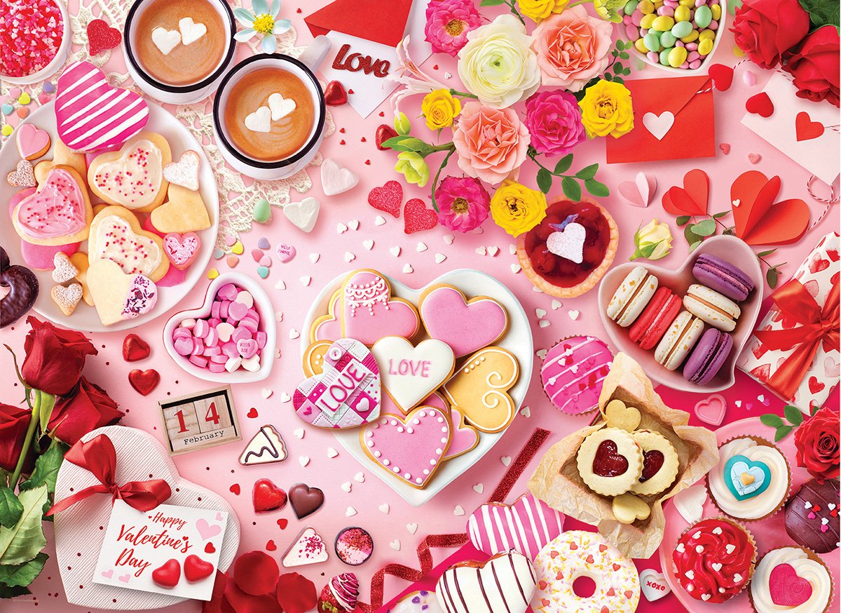 Eurographics puzzel Valentijnsdag tafel 1000 stukjes romantisch.