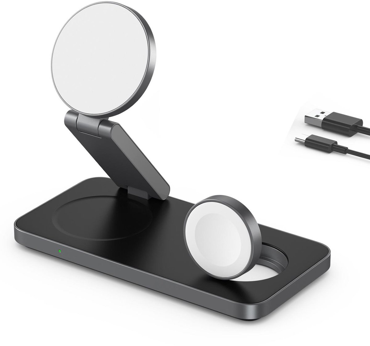 Oplaadstation - 3-In-1 Draadloos Oplaadstation - MagSafe Voor iPhone Apple Watch AirPods - 3 Stuk - Reisgebruik Zwart